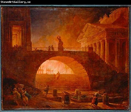 Hubert Robert Fire of Rome